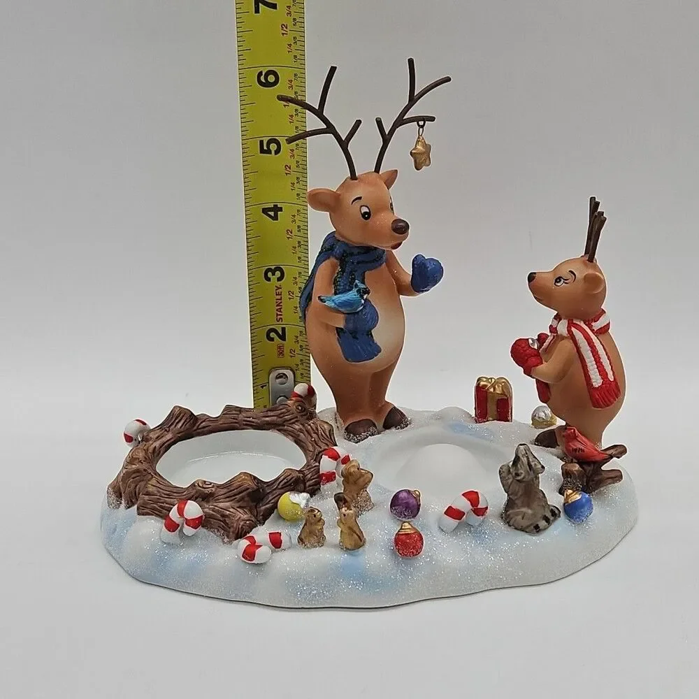 PARTYLITE REINDEER CHRISTMAS VOTIVE CANDLE HOLDER P8536 DECORATING XMAS TREE BOX